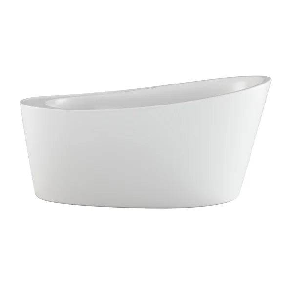 Jacuzzi Bria Freestanding White Acrylic Slipper Bath with Drain