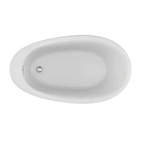 Jacuzzi Bria Freestanding White Acrylic Slipper Bath with Drain