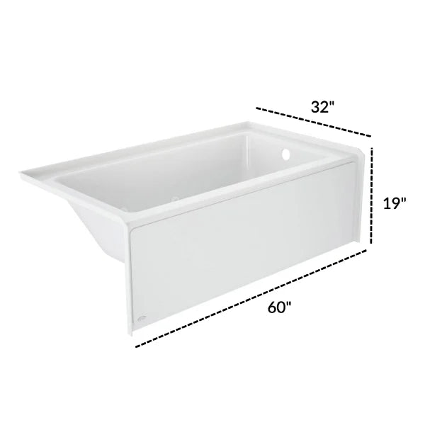 Jacuzzi Projecta Rectangle Flat Front White Skirted Bathtub