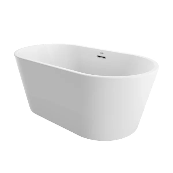 Jacuzzi Celeste Freestanding White Soaking Bath with Chrome Drain