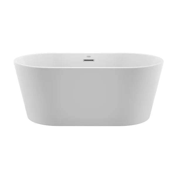Jacuzzi Celeste Freestanding White Soaking Bath with Chrome Drain