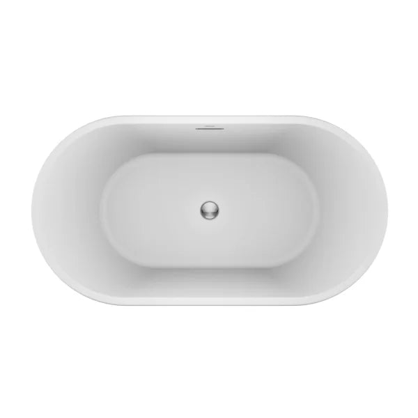 Jacuzzi Celeste Freestanding White Soaking Bath with Chrome Drain