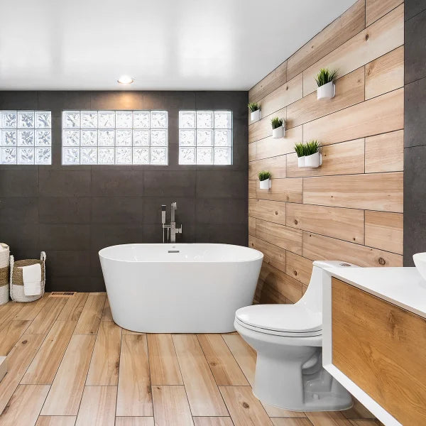 Jacuzzi Celeste Freestanding White Soaking Bath with Chrome Drain