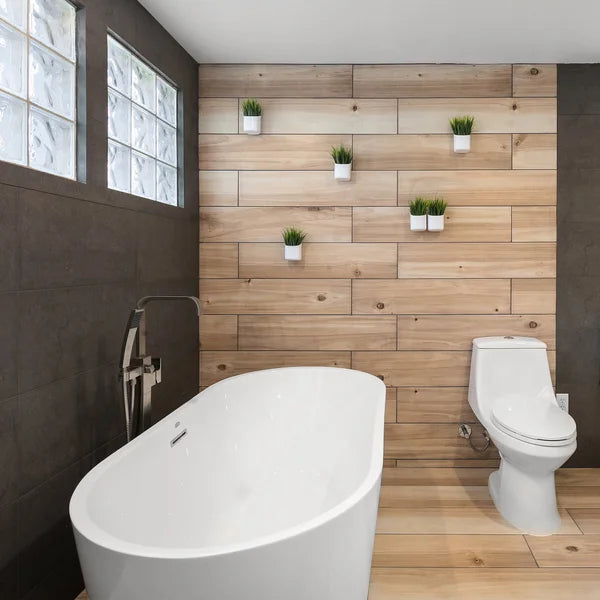 Jacuzzi Celeste Freestanding White Soaking Bath with Chrome Drain