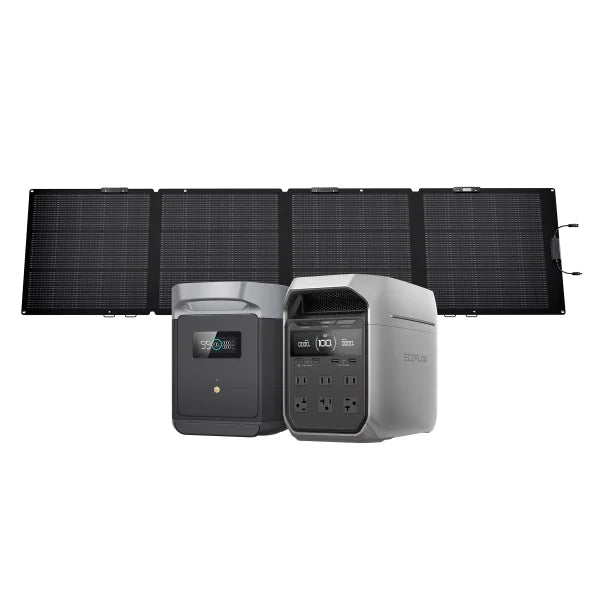 EcoFlow DELTA 3 Plus Solar Bundle with TOPCon 220W Solar Panel and 2Kwh LFP Extra Battery