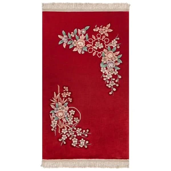 Pagoda Hand Knotted Rug Collection, Jasmin, Red