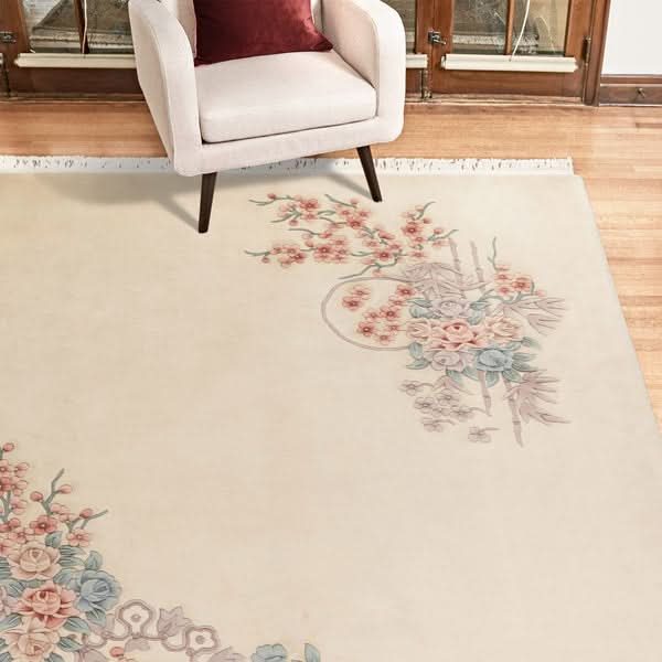 Pagoda Hand Knotted Rug Collection, Jasmin, Ivory