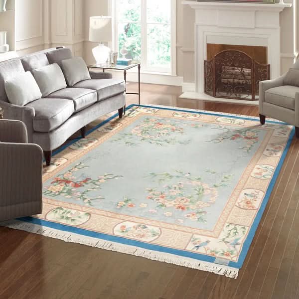 Pagoda Hand Knotted Rug Collection, Arabel Light Blue