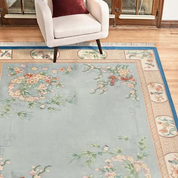 Pagoda Hand Knotted Rug Collection, Arabel Light Blue