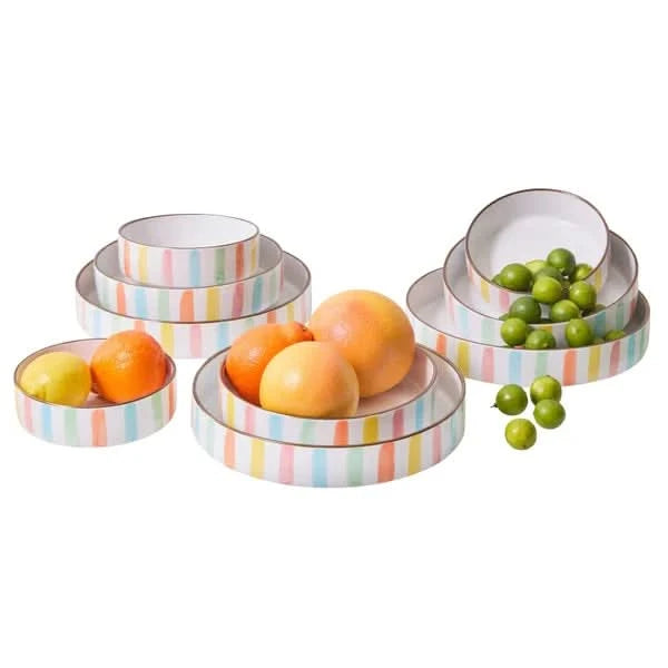 Darbie Angell Happy Spring Summer 9-piece Stoneware Bowl Set