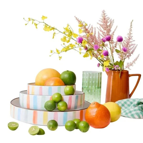 Darbie Angell Happy Spring Summer 9-piece Stoneware Bowl Set