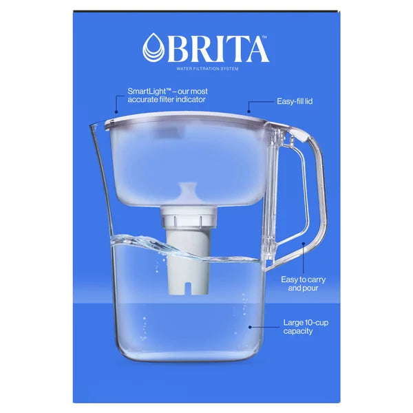 Brita Champlain Water Filter Pitcher, 10 Cup with 2 Filters