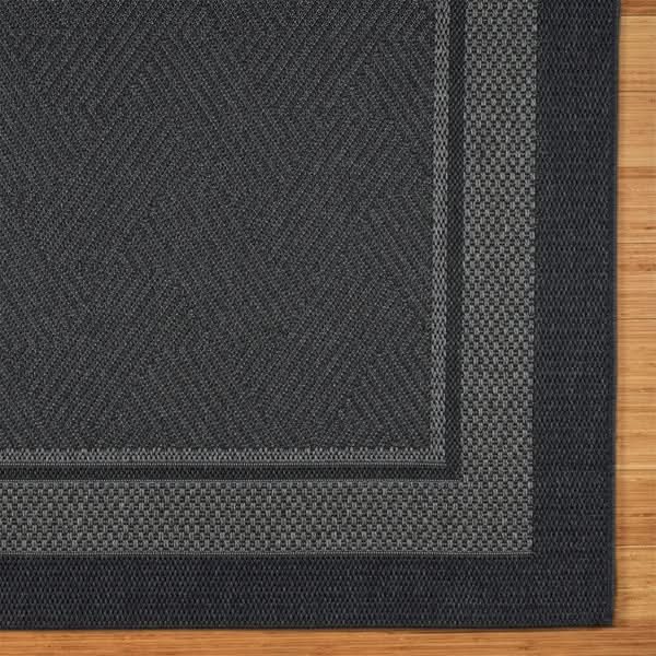 Ravenna Indoor/Outdoor Rug, Geo Border Charcoal