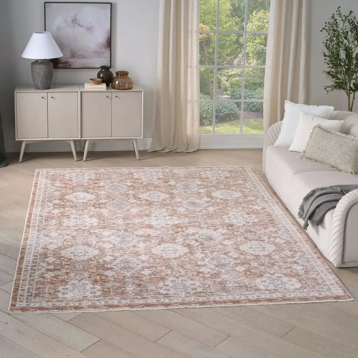Nourison Hastings Area Rug Collection, Cian Ivory/Rust