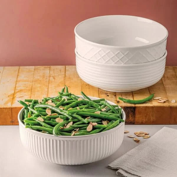 Trudeau Porcelain Serving Bowl Set, 3-piece