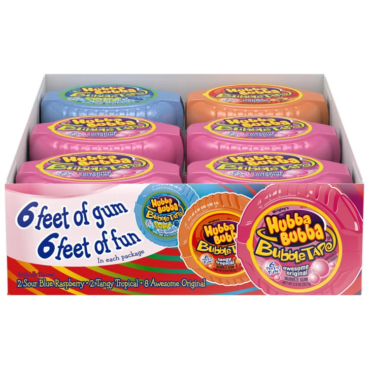 Hubba Bubba Bubble Gum Tape, Variety Pack, 2 oz, 12-count