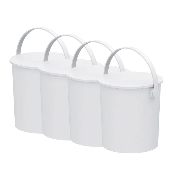 4-Gallon Decorative Storage Bucket with Lid & Handle, 4-pack