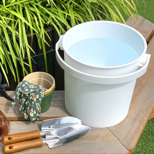 4-Gallon Decorative Storage Bucket with Lid & Handle, 4-pack