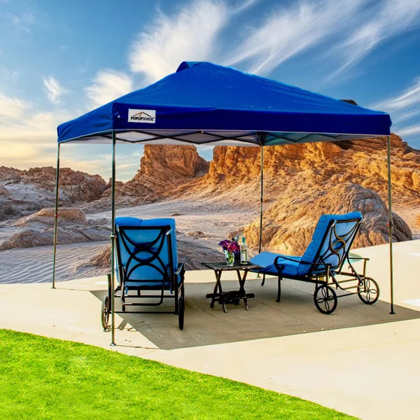 POPUP-SHADE 10’x10’ Instant Canopy One-person Setup plus Wheel-bag