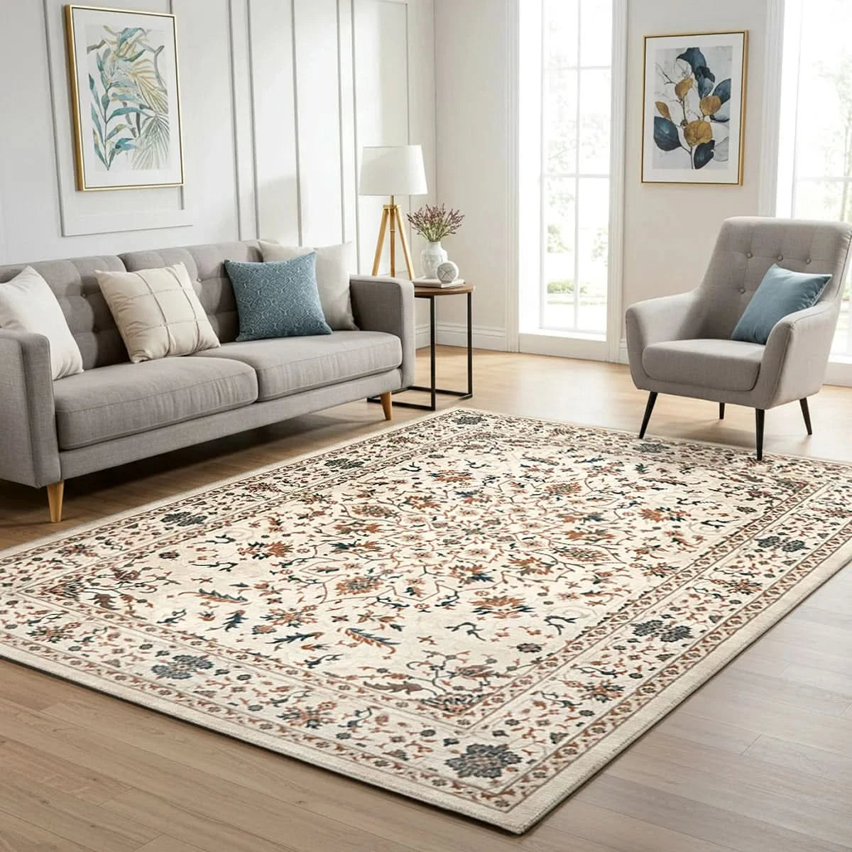 Hampton Court Area Rug Collection, Pienza Ivory