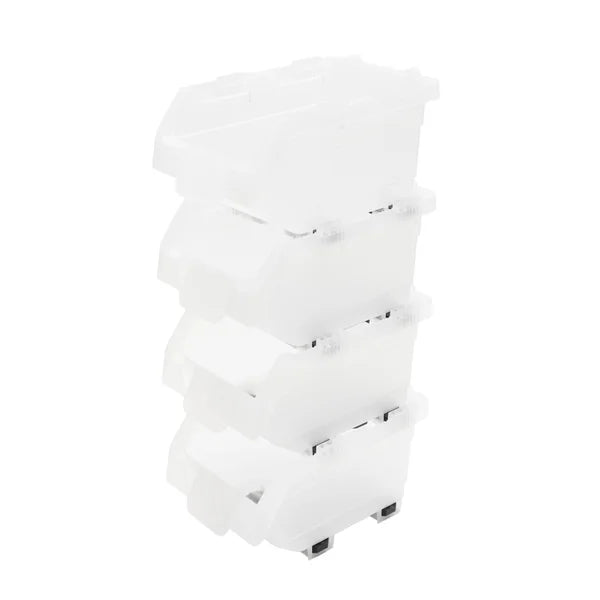 Clearly Stacking Storage Bins, 16-pack