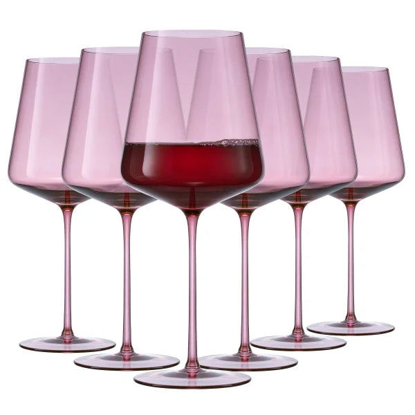 JoyJolt Sidney Red Wine Glasses, Set of 6