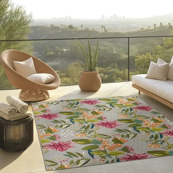 Fresco Indoor/Outdoor Rug Collection, Darra Light Gray