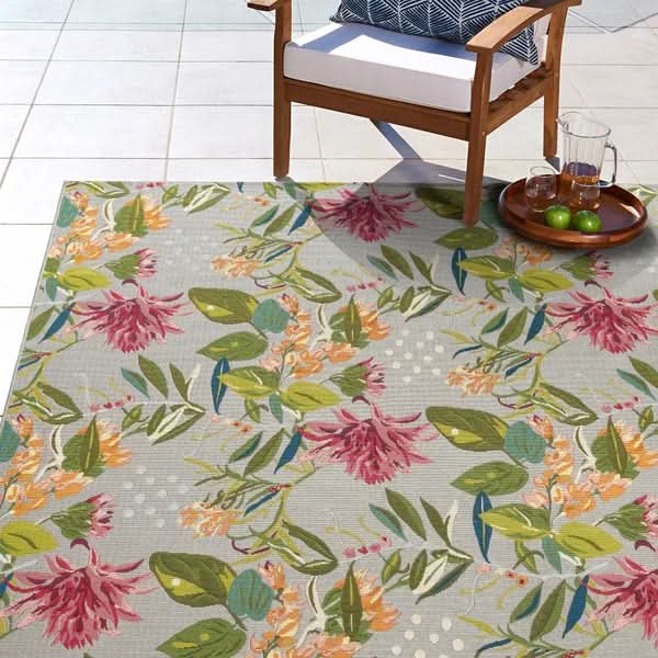 Fresco Indoor/Outdoor Rug Collection, Darra Light Gray