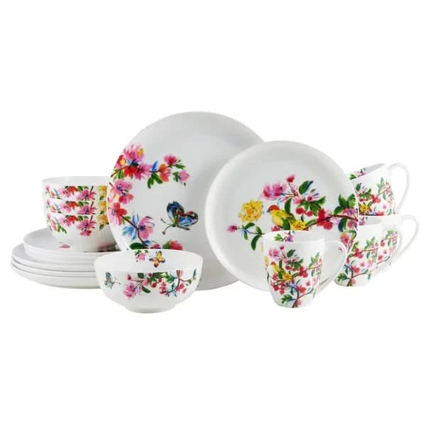 Mikasa Butterfly Garden Bone 16-piece Dinnerware Set