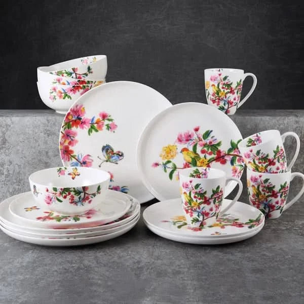 Mikasa Butterfly Garden Bone 16-piece Dinnerware Set