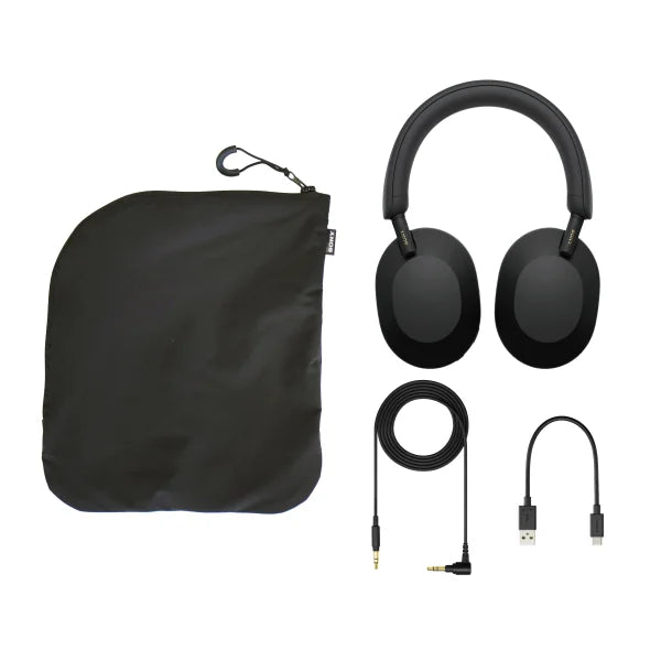 Sony WH1000XM5/SA Wireless Noise-Cancelling Over-the-Ear Headphones - Black, with Soft Case