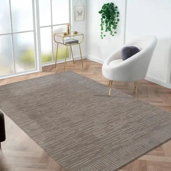 Obeetee Nomad Wool Area Rug Collection, Zen Coffee