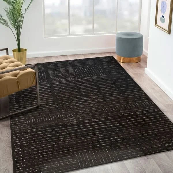 Obeetee Nomad Wool Area Rug Collection, Nina Charcoal