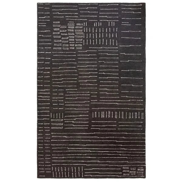 Obeetee Nomad Wool Area Rug Collection, Nina Charcoal