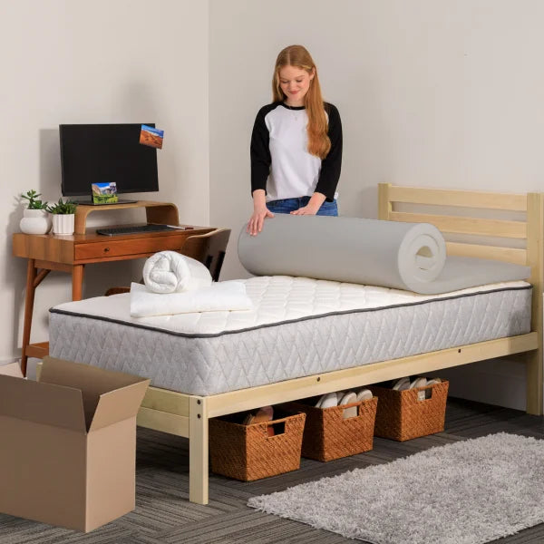 Sealy Charcoal-Infused Memory Foam Dorm Sleep Bundle 3-piece Set, Twin XL