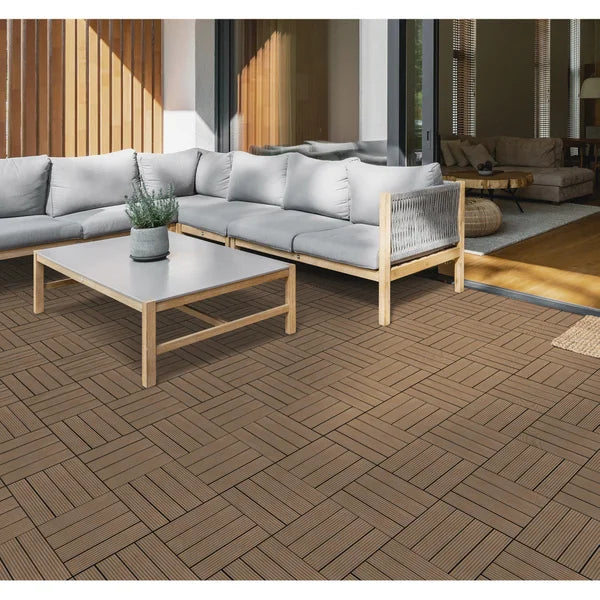 Golden Select WPC 12" x 12” Deck Tiles, 24 Tiles