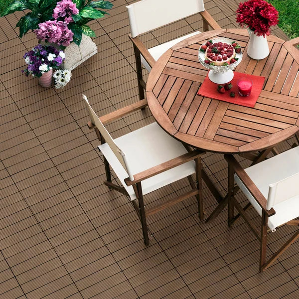 Golden Select WPC 12" x 12” Deck Tiles, 24 Tiles