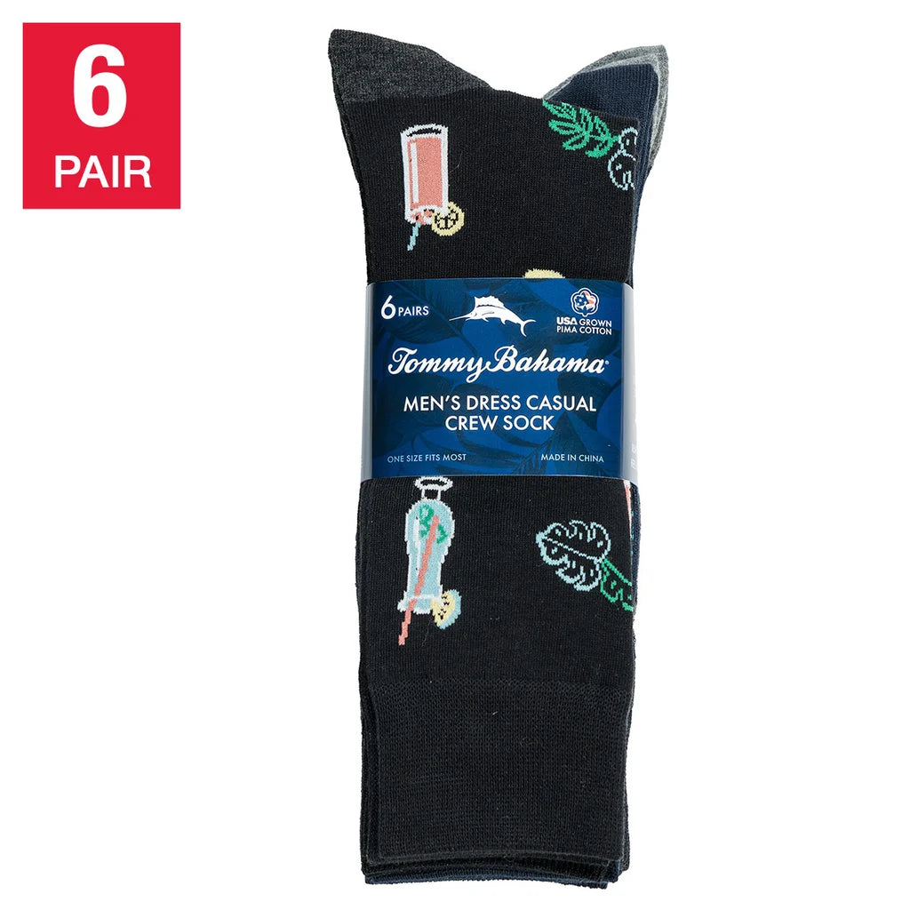 Tommy Bahama Mens Dress Casual Crew Sock Pair