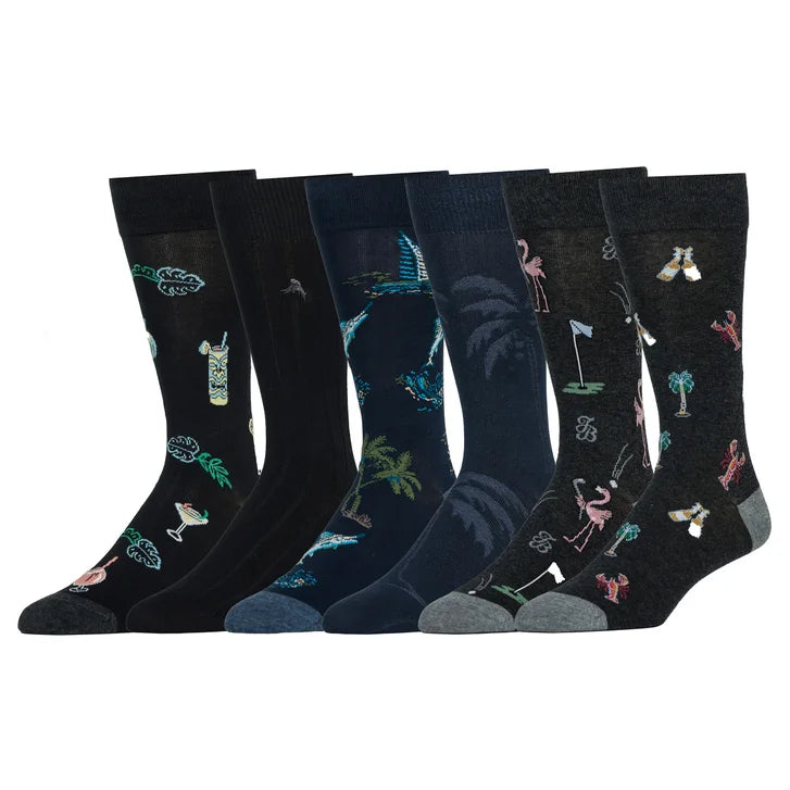 Tommy Bahama Men's Dress Casual Crew Sock, 6-pair
