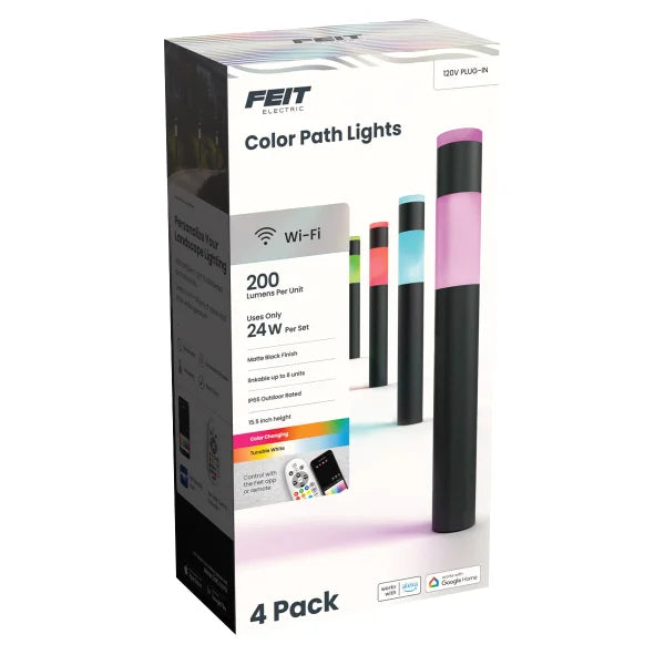 Feit Electric Smart Color and Tunable White Cylinder Path Lights 4-pack
