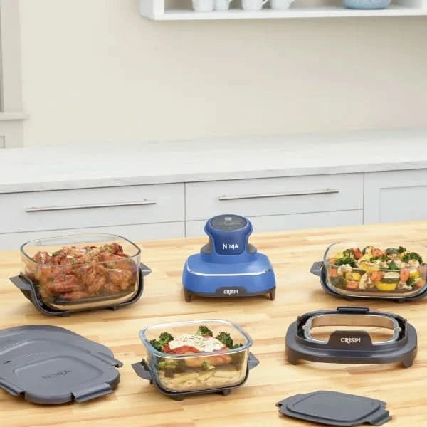 Ninja Crispi 5-in-1 Portable Glass Air Fry Cooking System, 3 Containers & Cover