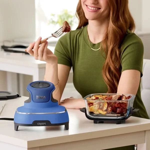 Ninja Crispi 5-in-1 Portable Glass Air Fry Cooking System, 3 Containers & Cover