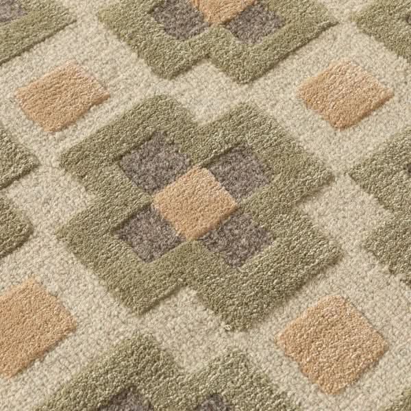 Obeetee Retro Hand Tufted Wool Area Rug, Glamour Green