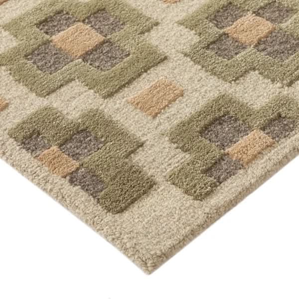 Obeetee Retro Hand Tufted Wool Area Rug, Glamour Green