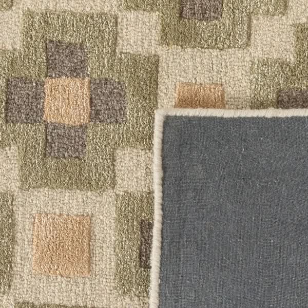 Obeetee Retro Hand Tufted Wool Area Rug, Glamour Green