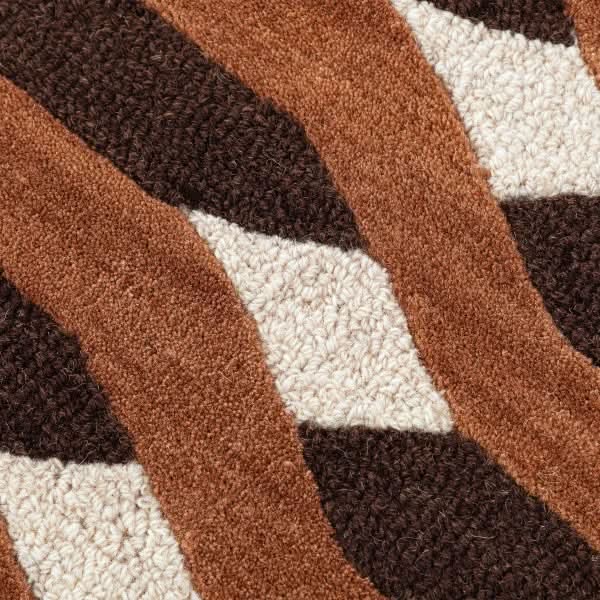 Obeetee Retro Hand Tufted Wool Area Rug, Allure Rust