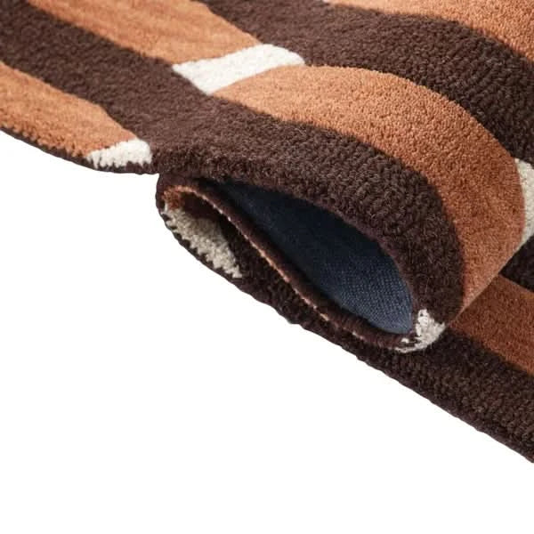 Obeetee Retro Hand Tufted Wool Area Rug, Allure Rust