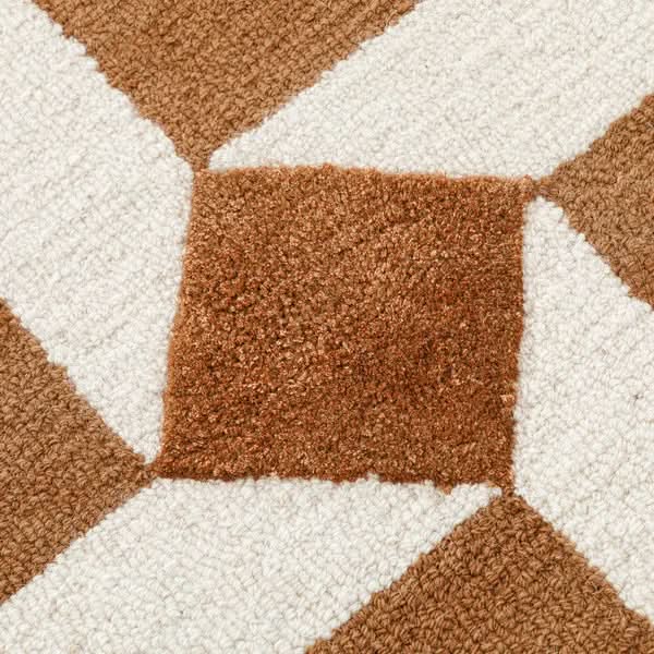 Obeetee Retro Hand Tufted Wool Area Rug, Nova Rust