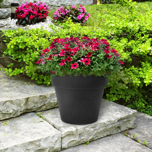 Multy 16” Baritone Recycled Rubber Self-Watering Planters, 2-pack