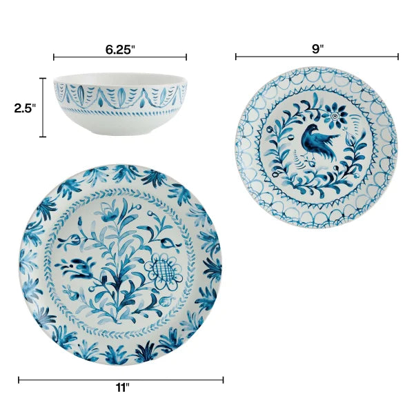 Fitz and Floyd Sicily Blue 12-piece Dinnerware Set